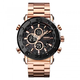 Ψηφιακό/αναλογικό ρολόι χειρός – Skmei - 1636 - Gold/Black