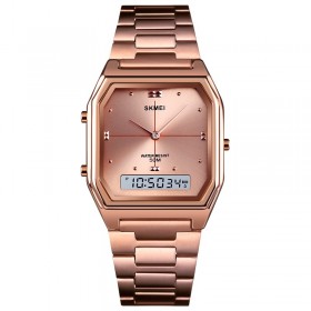 Ψηφιακό/αναλογικό ρολόι χειρός - Skmei - Rose/Gold