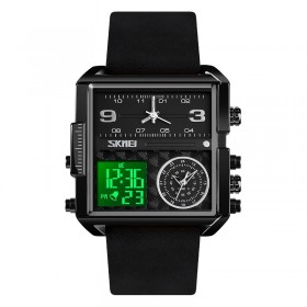 Ψηφιακό/αναλογικό ρολόι χειρός - Skmei - 1584 - Black II