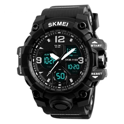 Ψηφιακό/Αναλογικό ρολόι χειρός - Skmei - 1155 - Black II