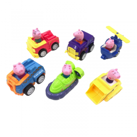 Σετ φιγούρες - Οικογένεια Γουρουνάκι με αυτοκινητάκια - E2 - 999554