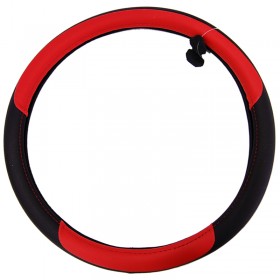 ΚΑΛΥΜΜΑΤΑ ΤΙΜΟΝΙΟΥ ΔΕΡΜΑ ΔΙΧΡΩΜΑ 38cm ΜΑΥΡΟ/ΚΟΚΚΙΝΟ