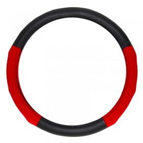 ΚΑΛΥΜΜΑ ΔΕΡΜΑΤΙΝΟ ΔΙΧΡΩΜΟ 38cm ΜΑΥΡΟ/ΚΟΚΚΙΝΟ