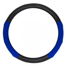 ΚΑΛΥΜΜΑ ΔΕΡΜΑΤΙΝΟ ΔΙΧΡΩΜΟ 38cm ΜΑΥΡΟ/ΜΠΛΕ