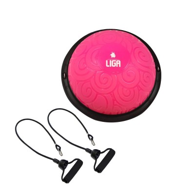 Balance ball with tube bands PINK (Bosu Ball) LIGASPORT*