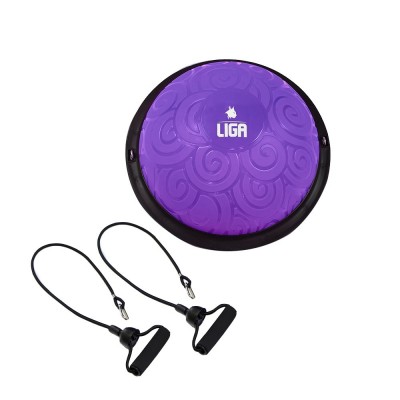 Balance ball with tube bands PURPLE (Bosu Ball) LIGASPORT*