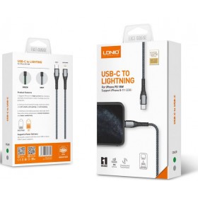 "LDNIO ΚΑΛΩΔΙΟ ΦΟΡΤΙΣΗΣ LC111 PD ΣΕ LIGHTNING LDNIO ΚΑΛΩΔΙΟ ΦΟΡΤΙΣΗΣ LC111 PD ΣΕ LIGHTNING, 30W, ΓΚΡΙ, 2M