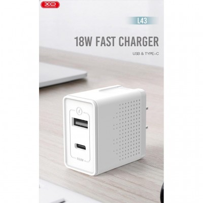 XO L43 EU 18W PD+QC 3.0 ΦΟΡΤΙΣΤΗΣ ΜΕ ΚΑΛΩΔΙΟ TYPE-C