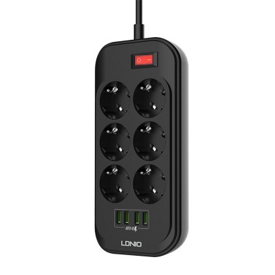 LDNIO ΠΟΛΥΜΠΡΙΖΟ SE6403 6 ΘΕΣΕΩΝ + 4 ΘΥΡΕΣ USB