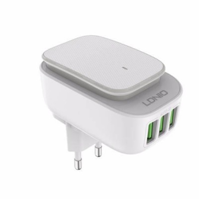 LDNIO A3305 ΦΟΡΤΙΣΤΗΣ ΜΕ ΦΩΤΑΚΙ ΝΥΧΤΟΣ ΜΕ 3 ΘΥΡΕΣ USB + 1M LIGHTNING CABLE