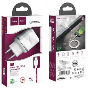 HOCO N3 SPECIAL QC3.0 ΦΟΡΤΙΣΤΗΣ ΜΕ ΚΑΛΩΔΙΟ TYPE-C, 1 ΘΥΡΑ, ΛΕΥΚΟ