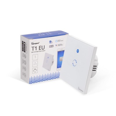 SONOFF T1EU1C-TX - 1 GANG WIFI RF SMART WALL TOUCH LIGHT SWITCH