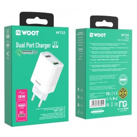 "NG WOOT WT22 USB CHARGER QC3.0 18W NG WOOT WT22 USB CHARGER QC3.0 18W, 2 ΘΥΡΕΣ