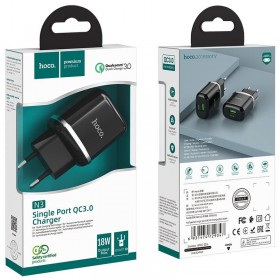 HOCO N3 SPECIAL QC3.0 ΦΟΡΤΙΣΤΗΣ ΜΕ ΚΑΛΩΔΙΟ MICRO, 1 ΘΥΡΑ, ΜΑΥΡΟ