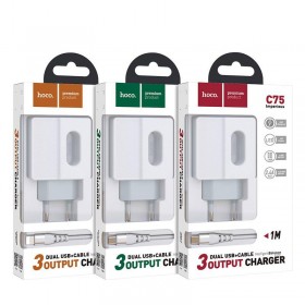 HOCO C75 IMPERIOUS CHARGER 2 ΘΥΡΕΣ TYPE-C