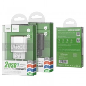 HOCO C60A Prestige ΦΟΡΤΙΣΤΗΣ QC3.0 2 ΘΥΡΕΣ ΛΕΥΚΟ