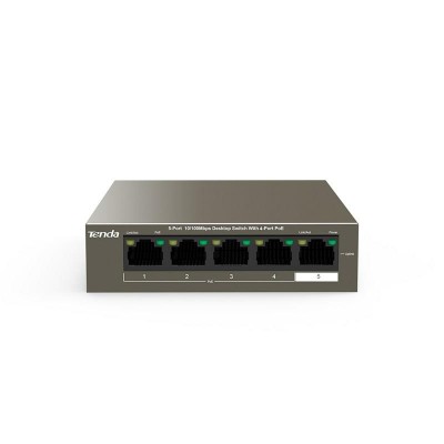 TENDA PoE SWITCH TEF1105P-4-38W 5-PORT 10/100Mbps, 4-PORT PoE