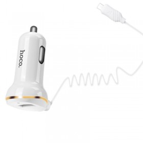 HOCO Z14 SINGLE PORT WITH MICRO USB CABLE CAR CHARGER ΛΕΥΚΟ