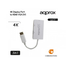 APPROX ΑΝΤΑΠΤΟΡΑΣ DISPLAY PORT to HDMI/VGA/DVI 4K APPROX ΑΝΤΑΠΤΟΡΑΣ DISPLAY PORT to HDMI/VGA/DVI 4K