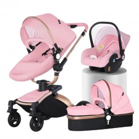 Καροτσάκι μωρού Agape ροζ 360° K-223B