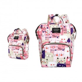 Τσάντα πλάτης μωρού ροζ με γατούλες L.T.S. B-402 Τσάντα πλάτης μωρού ροζ με γατούλες L.T.S. B-402