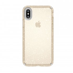 SPECK IPHONE X CASE (103132-5636) PRESIDIO CLEAR + GLITTER  (CLEAR WITH GOLD GLITTER)