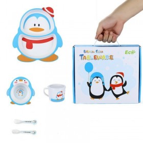 Σετ φαγητού Bamboo πιγκουίνος 5 τμχ