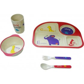 Σετ φαγητού Bamboo ζωάκια 5 τμχ