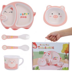 Σετ φαγητού Bamboo δεινόσαυροι 5 τμχ