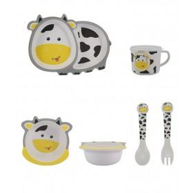 Σετ φαγητού Bamboo αγελάδα 5 τμχ