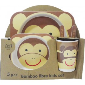 Σετ φαγητού Bamboo γουρουνάκι 5 τμχ