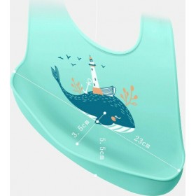 Σαλιάρα σιλικόνης φάλαινα με φάρο