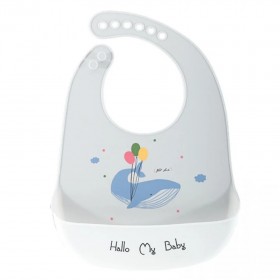 Σαλιάρα σιλικόνης φάλαινα με φάρο