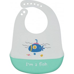 Σαλιάρα σιλικόνης φάλαινα με φάρο