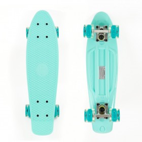 Mini cruiser skateboard 22.5'' Γαλάζιο με LED ρόδες Fish