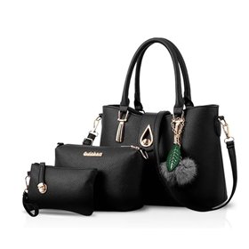 NICOLE&DORIS 3 Τσάντες Σετ Τσάντα Ώμου Τσάντα χειρός και Πορτοφόλι ND-KS001 Black