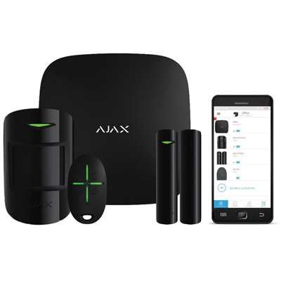 Ajax Hub StarterKit Black Ασύρματο Σύστημα Συναγερμού
