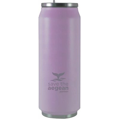 Estia Travel Cup Save The Aegean Ποτήρι Θερμός με Καλαμάκι Matte Μωβ 500ml