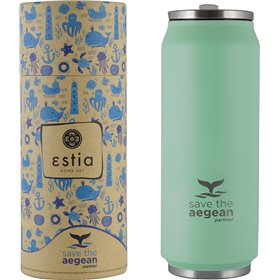 Estia Travel Cup Save The Aegean Ποτήρι Θερμός με Καλαμάκι Pastel Πράσινο 500ml Estia Travel Cup Save The Aegean Ποτήρι Θερμός με Καλαμάκι Pastel Πράσινο 500ml