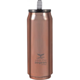 Estia Travel Cup Save The Aegean Ποτήρι Θερμός με Καλαμάκι Rose Gold Χρυσό 500ml Estia Travel Cup Save The Aegean Ποτήρι Θερμός με Καλαμάκι Rose Gold Χρυσό 500ml