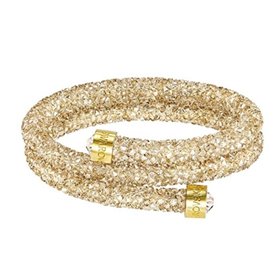 Swarovski Βραχιόλι Διπλό Επίχρυσο-Χρυσές Πέτρες,Crystaldust Bangle Double(5255907)Size Medium