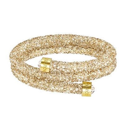 Swarovski Βραχιόλι Διπλό Επίχρυσο-Χρυσές Πέτρες,Crystaldust Bangle Double(5255907)Size Medium