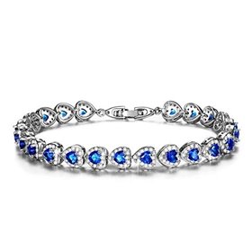 Kami Idea Γυναικείο Βραχιόλι με μπλε κρύσταλλα καρδιάς