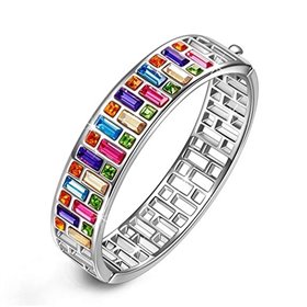 Kami Idea γυναικείο βραχιόλι ουράνιο τόξο με πολύχρωμα κρύσταλλα Swarovski