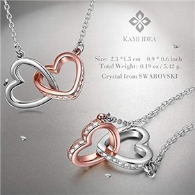 Kami Idea Fate Γυναικείο Κολιέ με Κρύσταλλα Swarovski Καρδιά Ασήμι & Rose Χρυσό