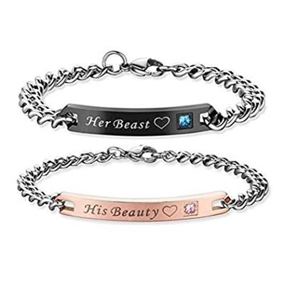 OBSEDE βραχιόλια από ανοξείδωτο ατσάλι Her Beast♥ - His Beauty♥