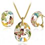 Kami Idea άνοιξη του Butterfly Parure γυναικείο κολιέ σκουλαρίκια με λευκό κρύσταλλο