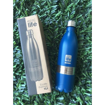 Ecolife Thermos Bottle σε Μπλε χρώμα 1lt