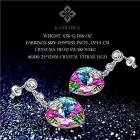 Kami Idea Λεβάντα Αγάπη Γυναικεία Σκουλαρίκια Καρδιά από Κρύσταλλα Swarovski