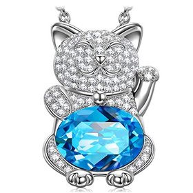 Kami Idea Lucky Cat Γυναικείο κολιέ με Κρυστάλλους Swarovski